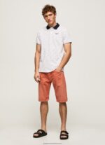 White All-Over Print Pique Polo Shirt Pepe Jeans L20F2F1094 Men - Image 2