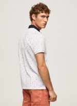 White All-Over Print Pique Polo Shirt Pepe Jeans L20F2F1094 Men - Image 4
