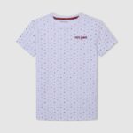 White All Over Printed T-Shirt Pepe Jeans L20F2F1627 Boy