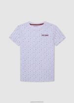 White All Over Printed T-Shirt Pepe Jeans L20F2F1627 Boy