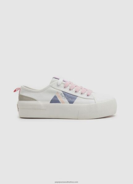 White Allen Flag Vulcanized Sneakers Pepe Jeans L20F2F620 Women