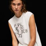 White Armhole Sleeves Logo T-Shirt Pepe Jeans L20F2F418 Women