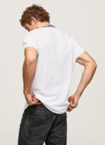 White Baseball Collar Pique Polo Shirt Pepe Jeans L20F2F1087 Men - Image 4