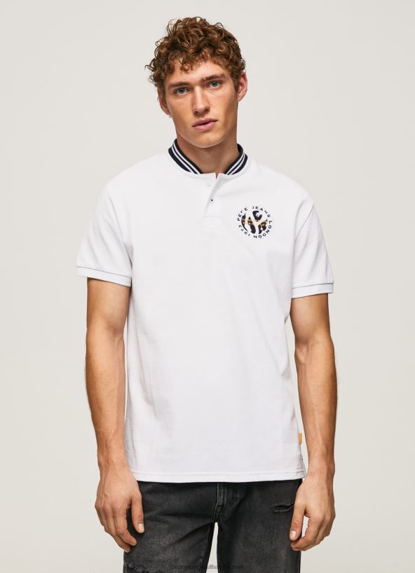 white_baseball_collar_pique_polo_shirt_pepe_jeans_l20f2f1087_men.jpg White Baseball Collar Pique Polo Shirt Pepe Jeans L20F2F1087 Men - Image 1