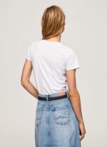 White Basic Logo T-Shirt Pepe Jeans L20F2F416 Women - Image 4