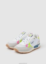 White Brit Neon Combined Sneakers Pepe Jeans L20F2F1316 Girl - Image 3