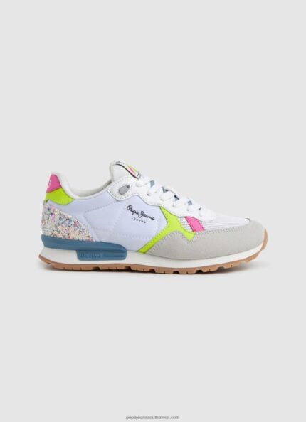 White Brit Neon Combined Sneakers Pepe Jeans L20F2F1316 Girl