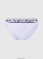 White Classic Panty With Printed Logo Pepe Jeans L20F2F542 Women