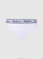 White Classic Thong With Printed Logo Pepe Jeans L20F2F541 Women