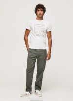 White Cotton Graphic T-Shirt Pepe Jeans L20F2F940 Men - Image 2