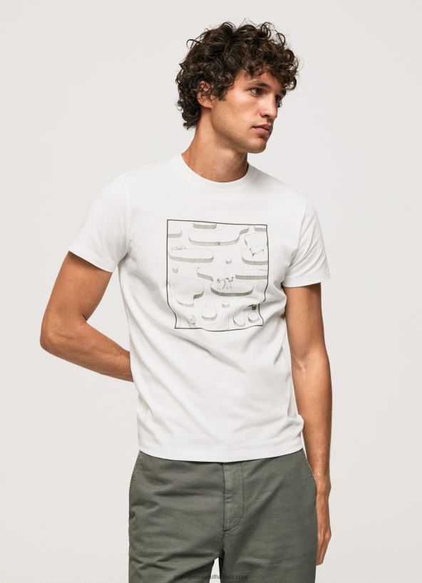 white_cotton_graphic_t_shirt_pepe_jeans_l20f2f940_men.jpg White Cotton Graphic T-Shirt Pepe Jeans L20F2F940 Men - Image 1