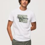 White Cotton Logo T-Shirt Pepe Jeans L20F2F938 Men