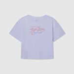 White Cotton Off-Shoulder T-Shirt Pepe Jeans L20F2F1440 Girl
