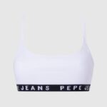 White Cotton Sports Bra Pepe Jeans L20F2F536 Women