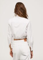 White Cropped Fit Poplin Shirt Pepe Jeans L20F2F361 Women - Image 5