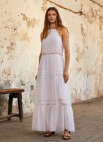 White Dress With Embroidered Details Pepe Jeans L20F2F219 Women