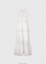White Dress With Embroidered Details Pepe Jeans L20F2F219 Women - Image 5