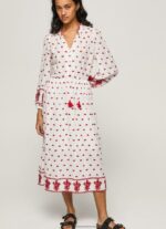 White Embroidered Folk Dress Pepe Jeans L20F2F149 Women - Image 2