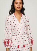 White Embroidered Folk Dress Pepe Jeans L20F2F149 Women - Image 3