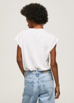 White Embroidered Logo T-Shirt Pepe Jeans L20F2F433 Women - Image 4