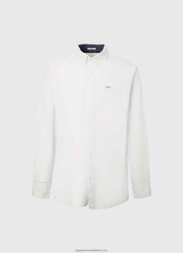 White Fabio Regular Fit Oxford Shirt Pepe Jeans L20F2F1031 Men - Image 5