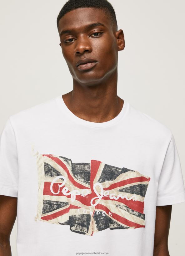 White Flag Logo N Waving Flag T-Shirt Pepe Jeans L20F2F1014 Men - Image 3