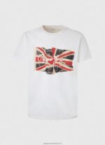 White Flag Logo N Waving Flag T-Shirt Pepe Jeans L20F2F1014 Men - Image 5