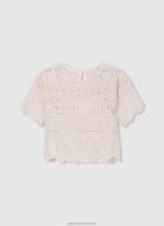 White Floral Strass T-Shirt Pepe Jeans L20F2F1475 Girl - Image 4