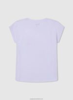 White Heart Print T-Shirt Pepe Jeans L20F2F1426 Girl - Image 2