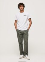 White High Density Logo Cotton T-Shirt Pepe Jeans L20F2F919 Men - Image 2