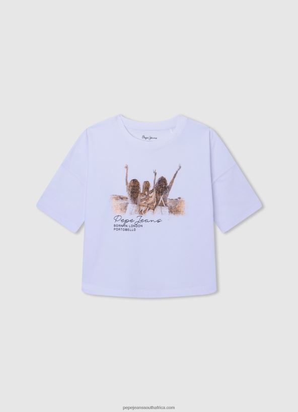 white_illustrations_t_shirt_pepe_jeans_l20f2f1439_girl.jpg White Illustrations T-Shirt Pepe Jeans L20F2F1439 Girl - Image 1