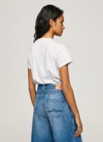 White Laced Collar T-Shirt Pepe Jeans L20F2F449 Women - Image 4