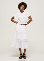White Laced Skirt Pepe Jeans L20F2F487 Women