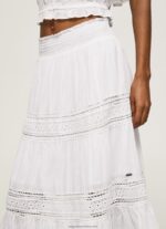 White Laced Skirt Pepe Jeans L20F2F487 Women - Image 3