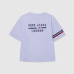 White Logo Print Boxy Fit T-Shirt Pepe Jeans L20F2F1449 Girl