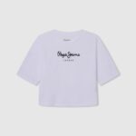 White Logo Print Boxy Fit T-Shirt Pepe Jeans L20F2F1481 Girl