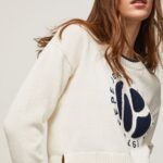 White Logo Print Cotton Jersey Pepe Jeans L20F2F253 Women