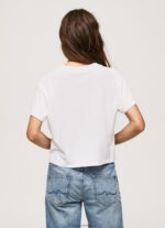 White Logo Print T-Shirt Pepe Jeans L20F2F378 Women - Image 4