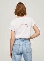 White Logo Print T-Shirt Pepe Jeans L20F2F381 Women - Image 4