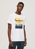 White Logo Print T-Shirt Pepe Jeans L20F2F974 Men - Image 3