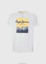 White Logo Print T-Shirt Pepe Jeans L20F2F974 Men - Image 5
