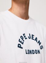White Logo Print T-Shirt Pepe Jeans L20F2F982 Men - Image 3