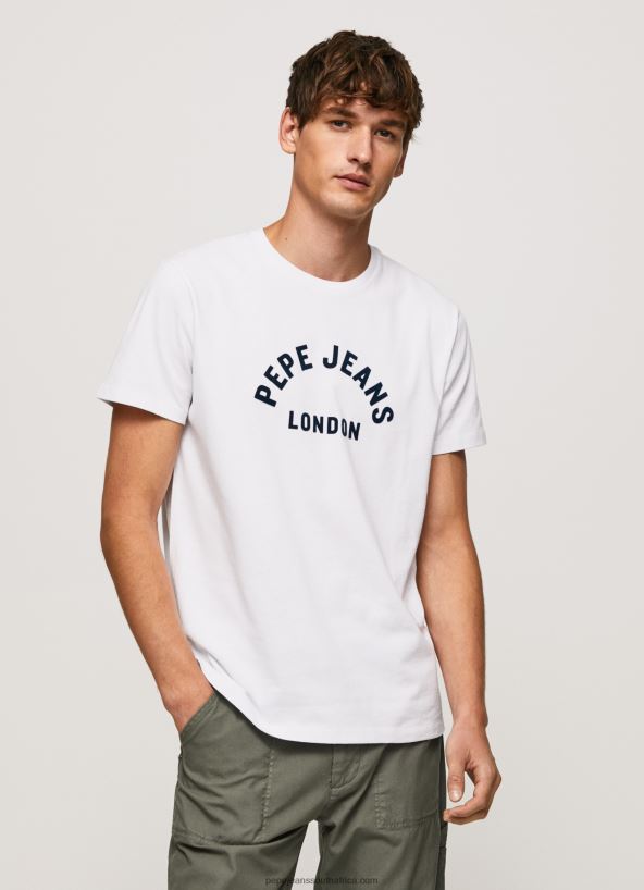 white_logo_print_t_shirt_pepe_jeans_l20f2f982_men.jpg White Logo Print T-Shirt Pepe Jeans L20F2F982 Men - Image 1