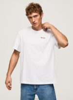 White Logo Print T-Shirt Pepe Jeans L20F2F997 Men