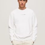 White Logo Printed Cotton Sweatshirt Pepe Jeans L20F2F897 Men