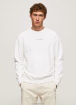White Logo Printed Cotton Sweatshirt Pepe Jeans L20F2F897 Men