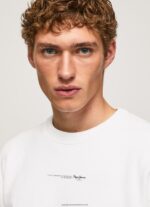 White Logo Printed Cotton Sweatshirt Pepe Jeans L20F2F897 Men - Image 3