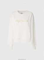 White Logo Printed Jumper Pepe Jeans L20F2F286 Women - Image 5