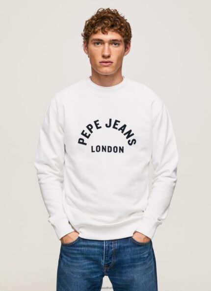 White Logo Printed Sweatshirt Pepe Jeans L20F2F901 Men