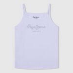 White Logo Printed Tank Top Pepe Jeans L20F2F1427 Girl